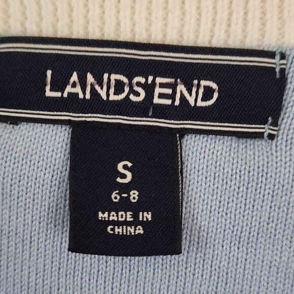 Lands End Stunning Rose Print Cotton Sweater Size S - Picture 5 of 6